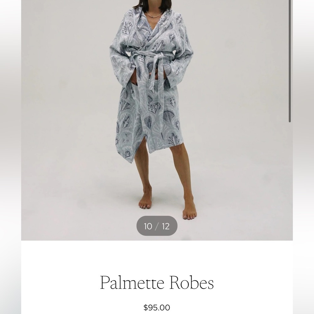 LET’S TALK TOWELS Turkish Cotton Palmette Robe Beach Cover Up - Picture 10 of 14